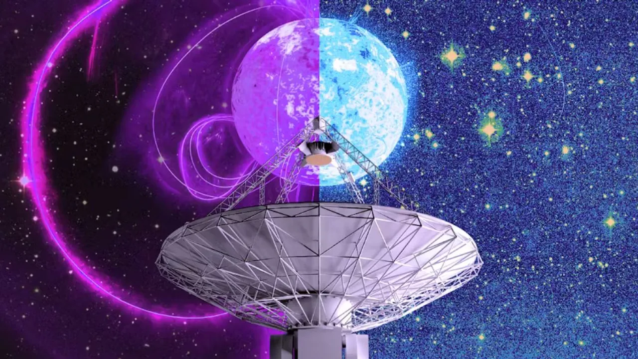 The ASKAP radio telescope detects polarised radio signals across the sky