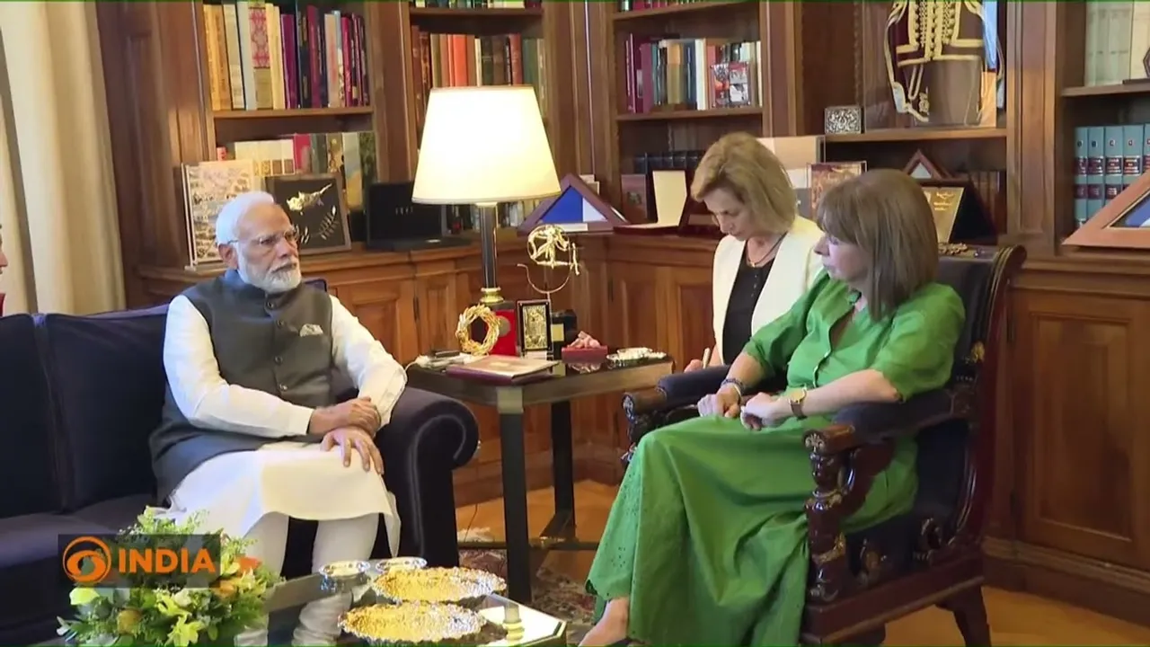 Katerina N Sakellaropoulou with Narendra modi.jpg