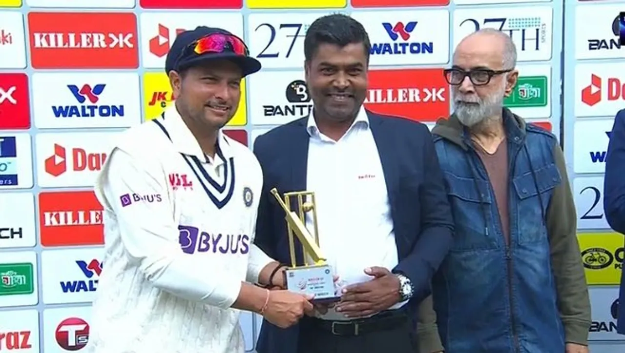 Kuldeep Yadav is the man of the match in the first test match against Bangladesh