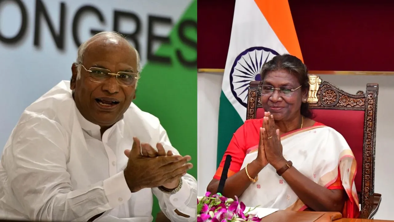 Congress president Mallikarjun Kharge and President Droupadi Murmu (File image)