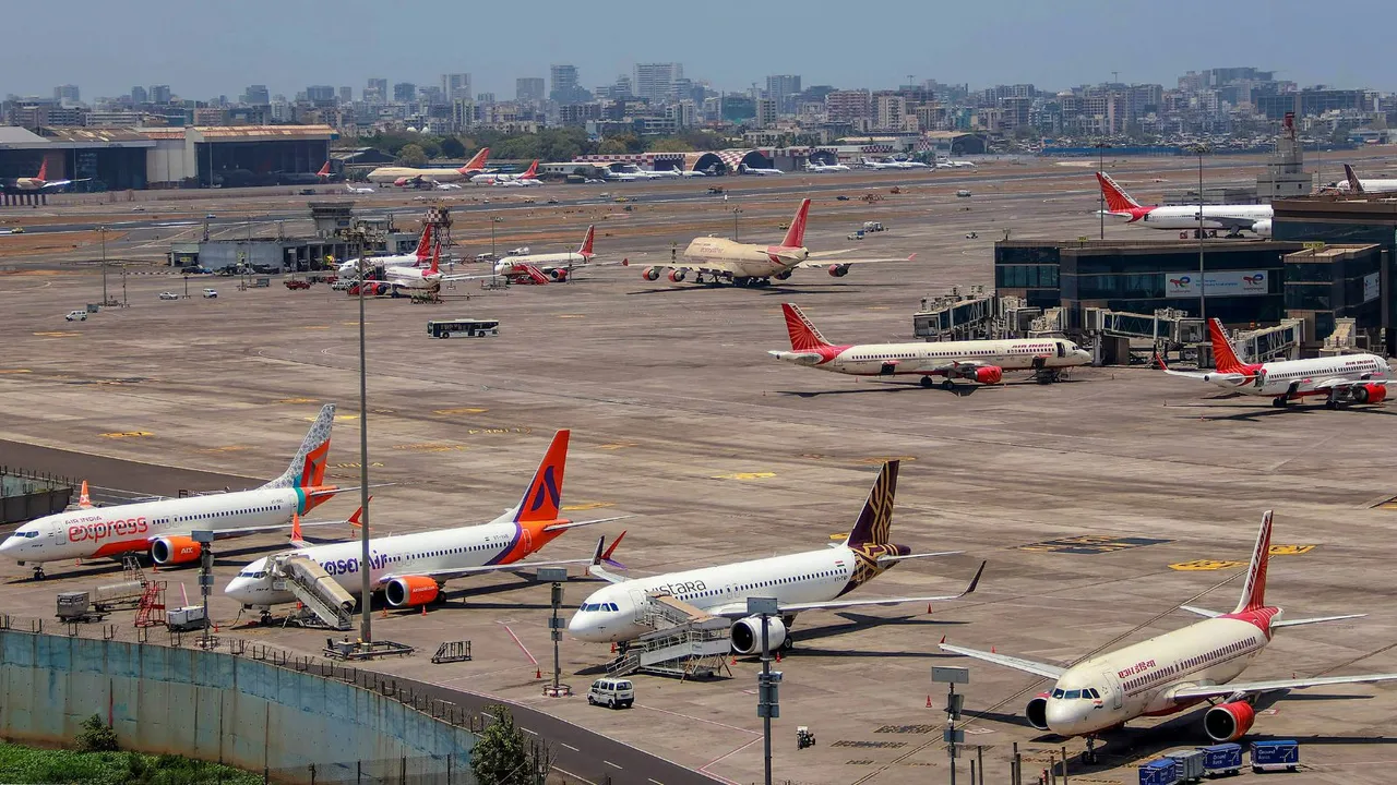 Air India and other planes parked at the airport in Mumbai, Thursday, May 9, 2024Air India and other planes parked at the airport in Mumbai, Thursday, May 9, 2024