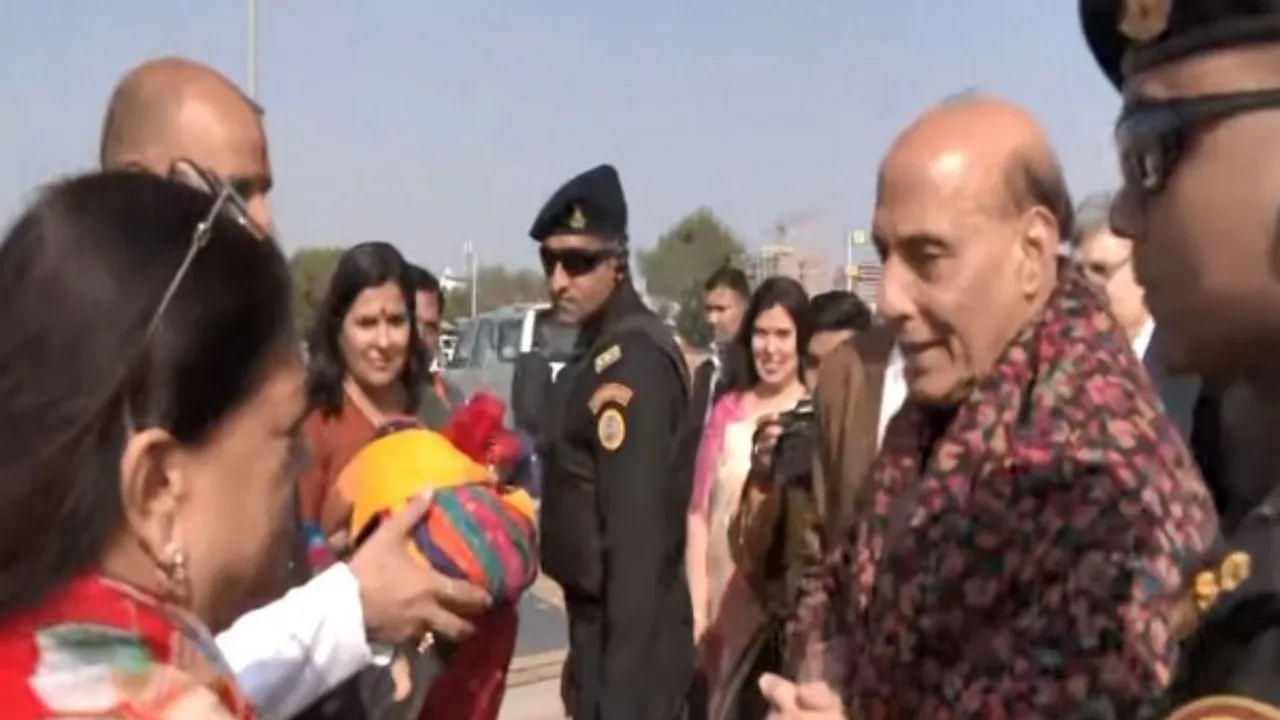 Rajnath Singh arrives in Jaipur