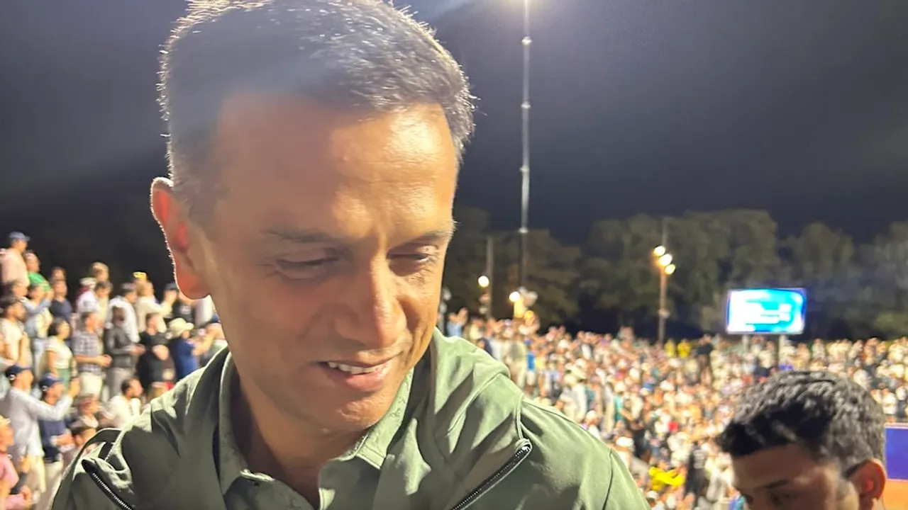 Rahul Dravid during a Tennis match at Paris Olympics on Sunday, July 28, 2024