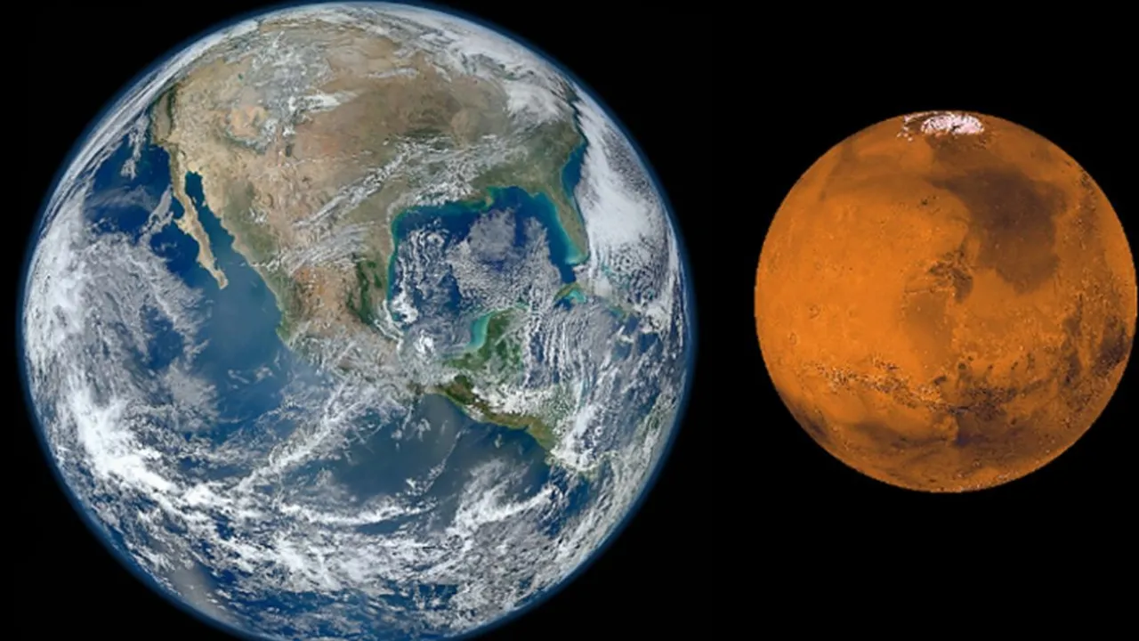 earth and mars