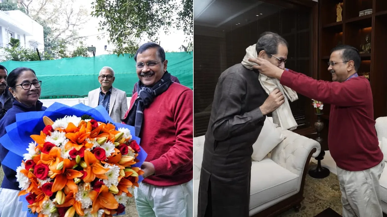 Arvind Kejriwal with Mamata Banerjee and Uddhav Thackeray