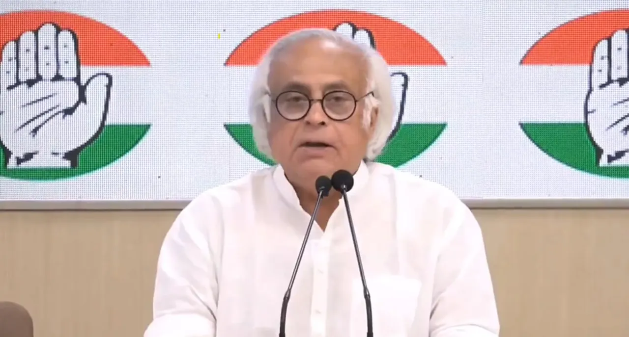 Congress leader Jairam Ramesh during a press conference in Delhi.