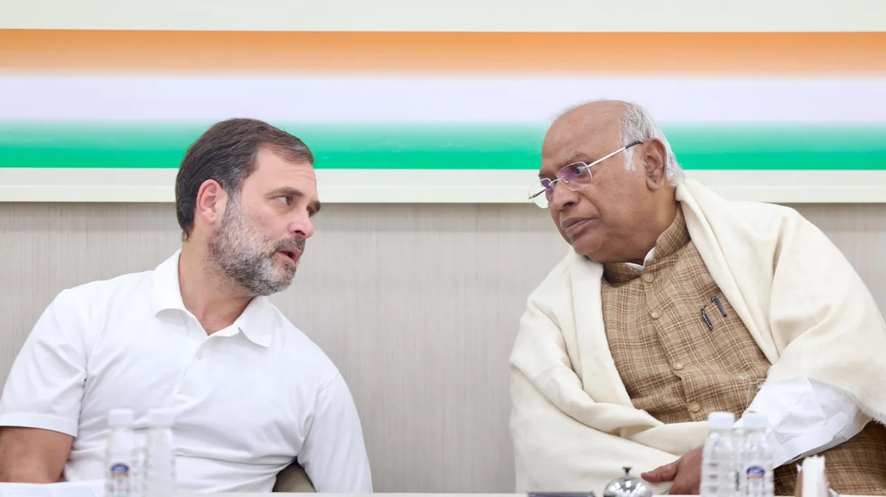 Rahul Gandhi Mallikarjun Kharge Bihar Congress meeting