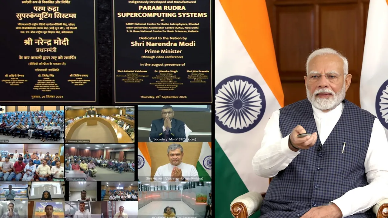 Prime Minister Narendra Modi speaks during the launch of 3 PARAM Rudra Supercomputers & High-Performance Computing system, on Thursday, Sept. 26, 2024.