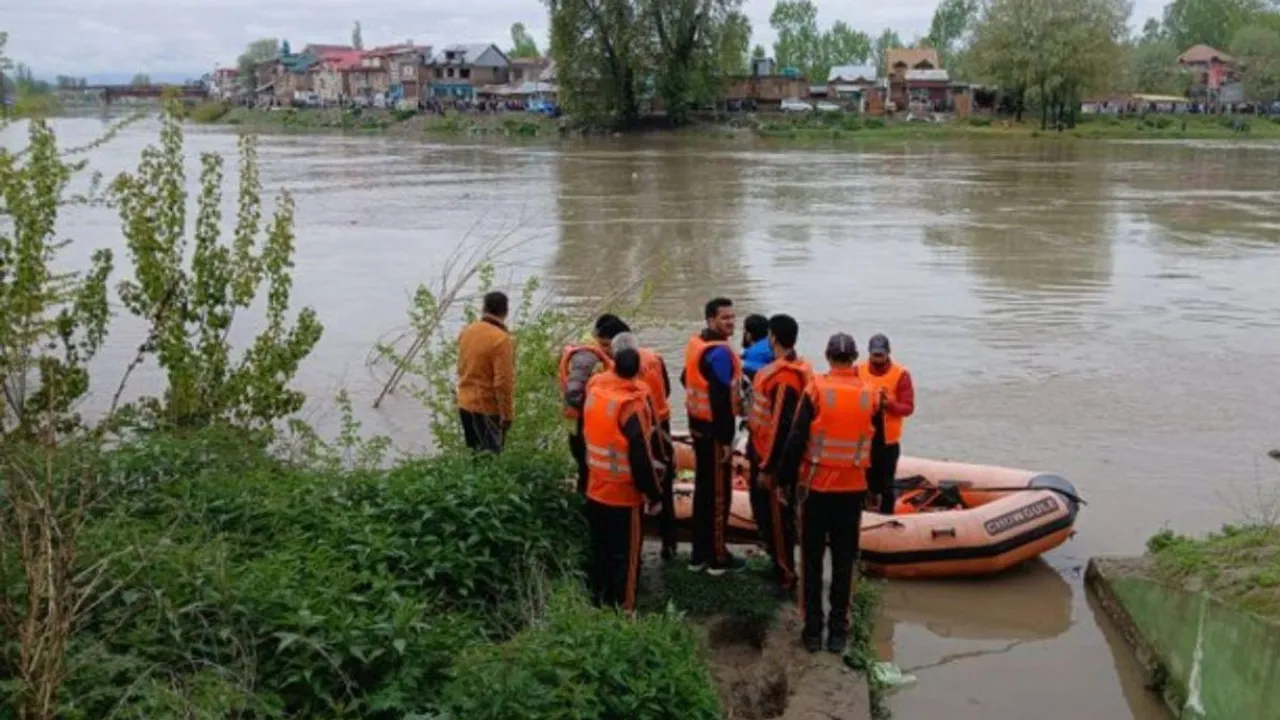 Four people drowned as a boat capsized in the Jhelum river on the outskirts of Srinagar 