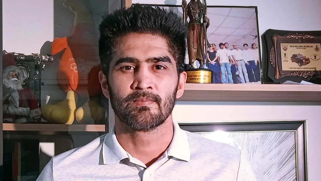 BJP leader and boxer Vijender Singh during an interview with PTI at his residence, in New Delhi, Monday, April 22, 2024