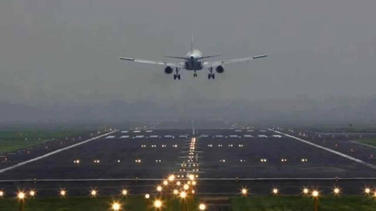 Delhi Airport Fog Flight Airline image Aviation image Take off flight image