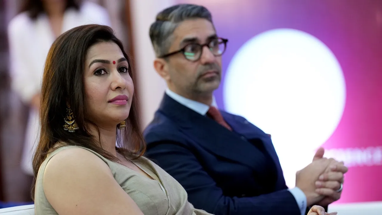 Abhinav Bindra and Anju Bobby George during the Bharat Sports Science Conclave in New Delhi, on Wednesday