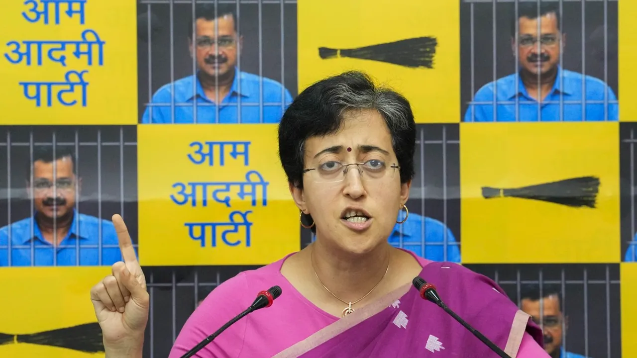 Delhi Minister and AAP leader Atishi addresses a press conference, in New Delhi, Thursday, May 30, 2024