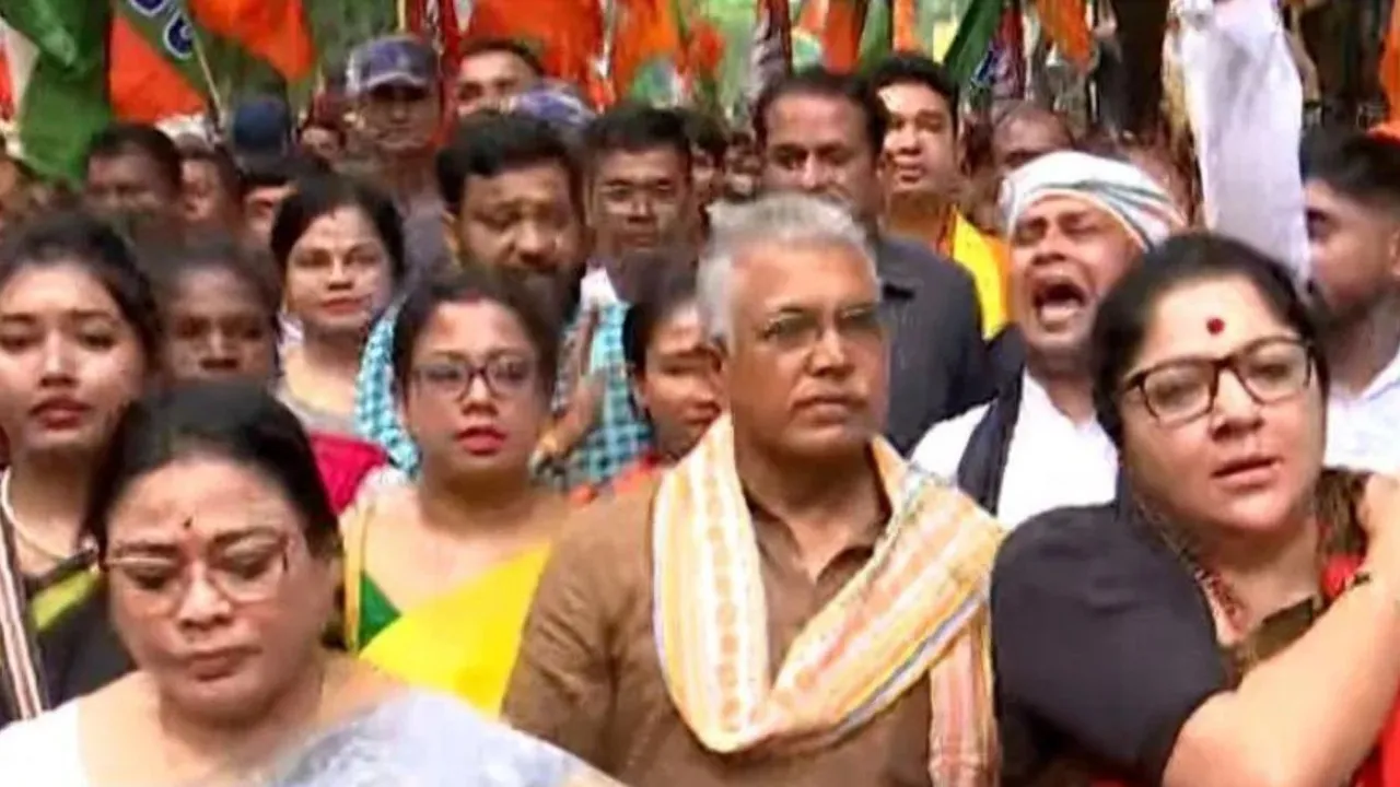 West Bengal BJP Protest Dilip Ghosh