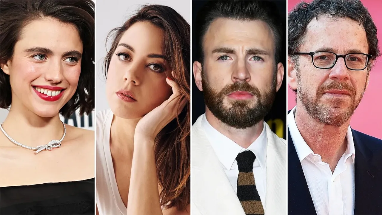 Margaret Qualley, Aubrey Plaza, Chris Evans and Ethan Coen