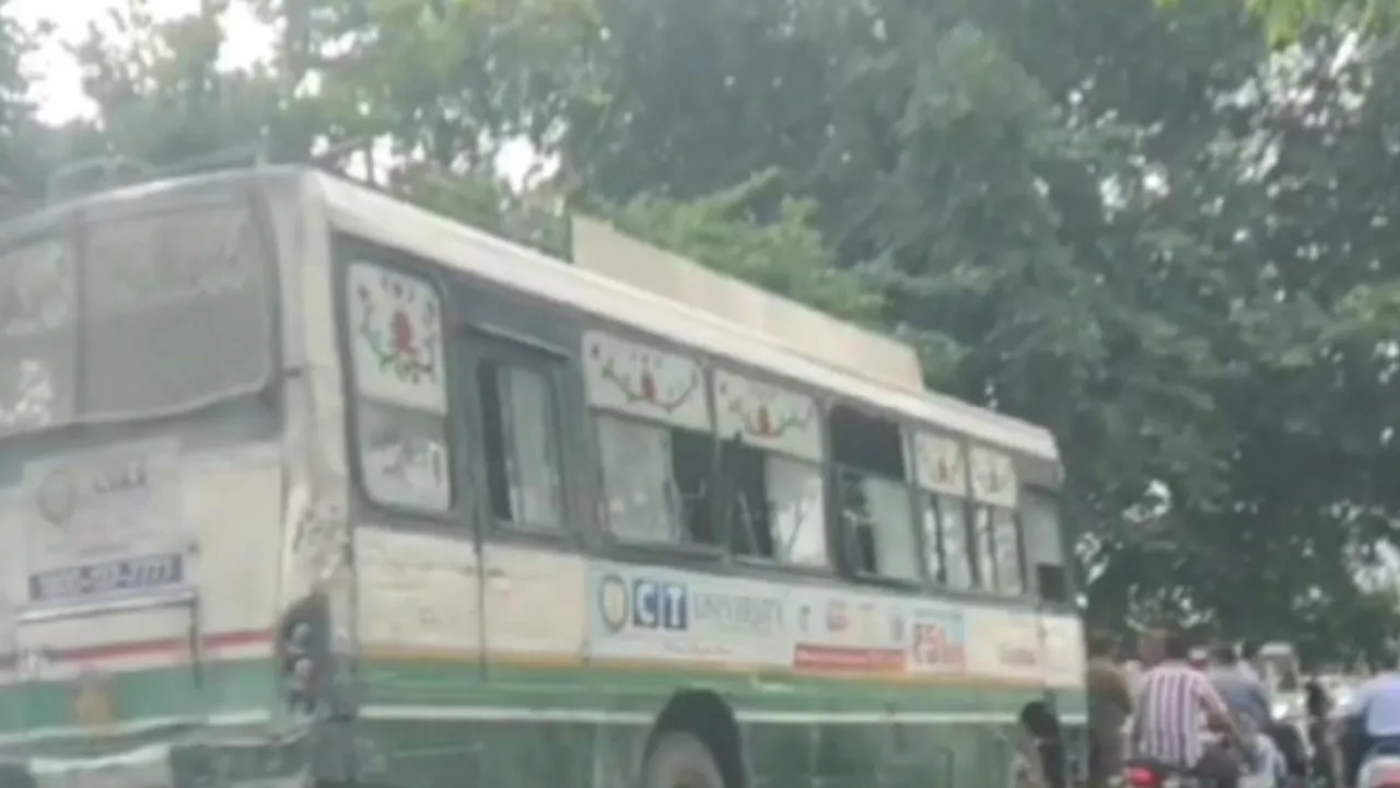 A bus from Himachal Pradesh overturned in Punjab's Pathankot on Saturday