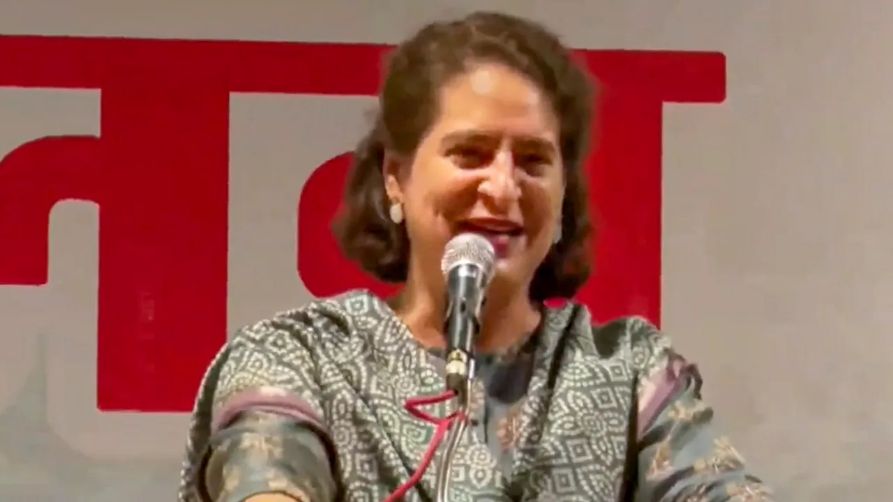 Congress leader Priyanka Gandhi speaks during a 'workers meeting', in Rae Bareli, Monday, May 6, 2024.