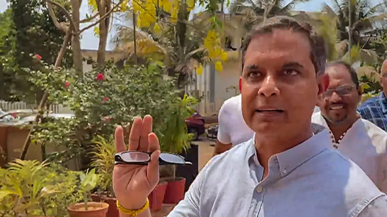 Aam Aadmi Party's Goa President Amit Palekar arrives at the Enforcement Directorate (ED) office for questioning in connection with a money laundering case, in Panaji, Thursday, March 28, 2024