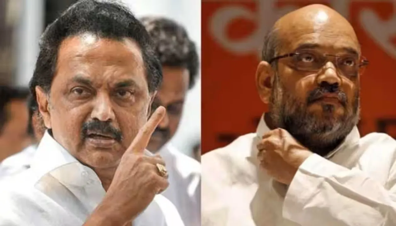 M K Stalin Amit shah