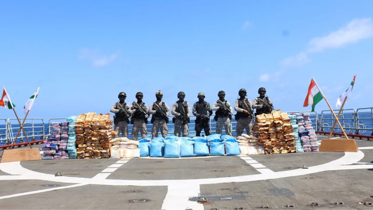 Indian Naval ship INS Talwar seized 940 kgs of contraband narcotics which are being disposed of as per CMF SOPs