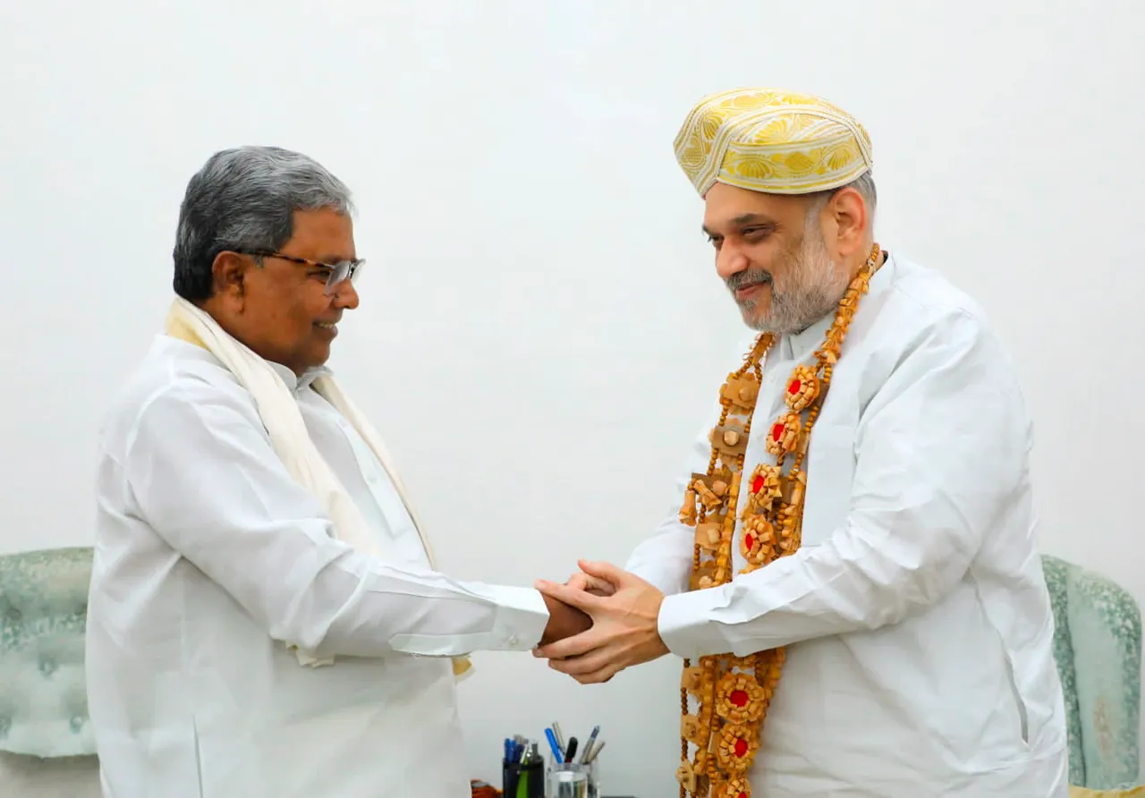 Karnataka Chief Minister Siddaramaiah calls on Union Home Minister Amit Shah, in New Delhi
