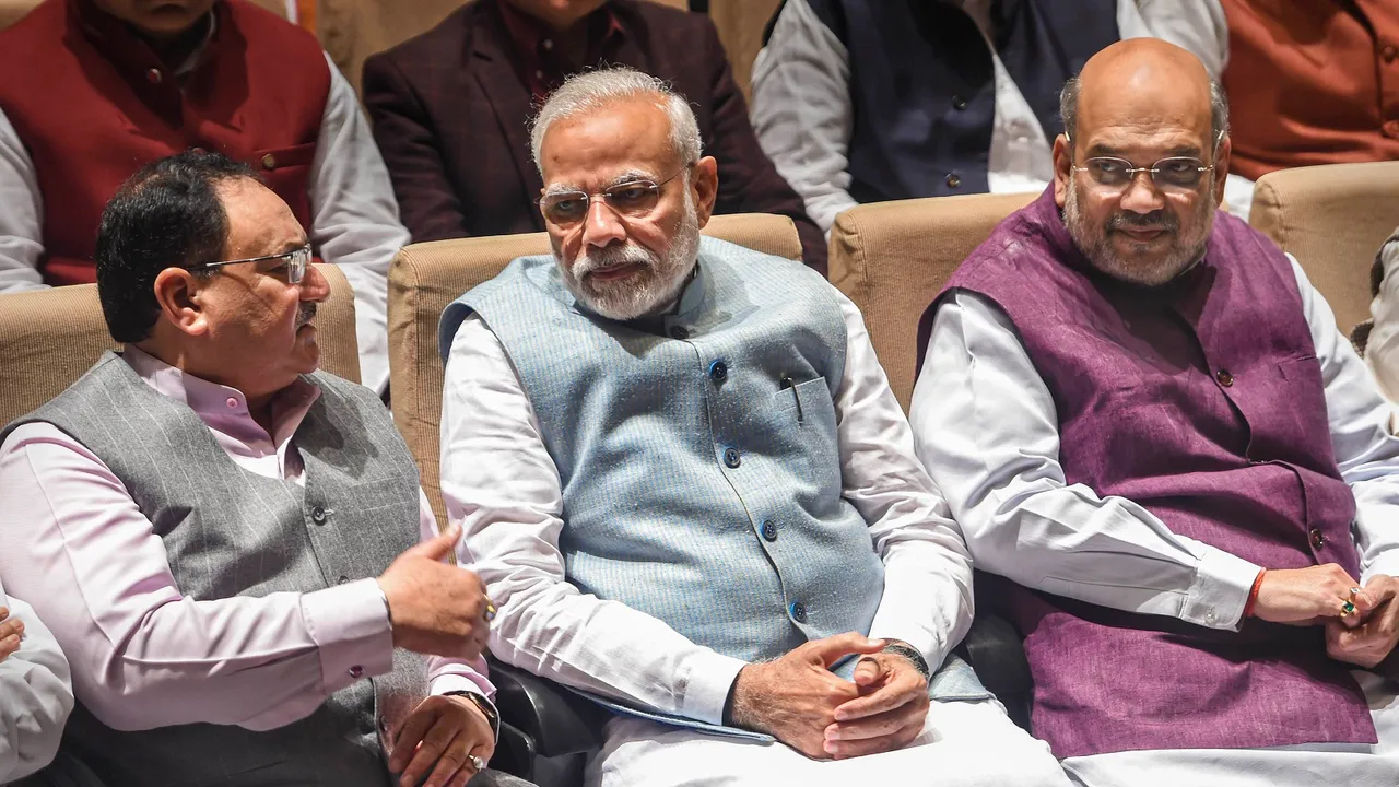 Narendra Modi Amit Shah J P Nadda BJP party
