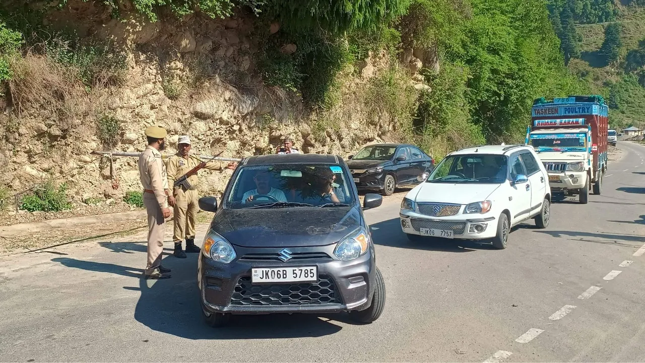 Security personnel during search and cordon operation after a terrorist attack, at Bhadarwah, in Doda district, Wednesday, June 12, 2024.