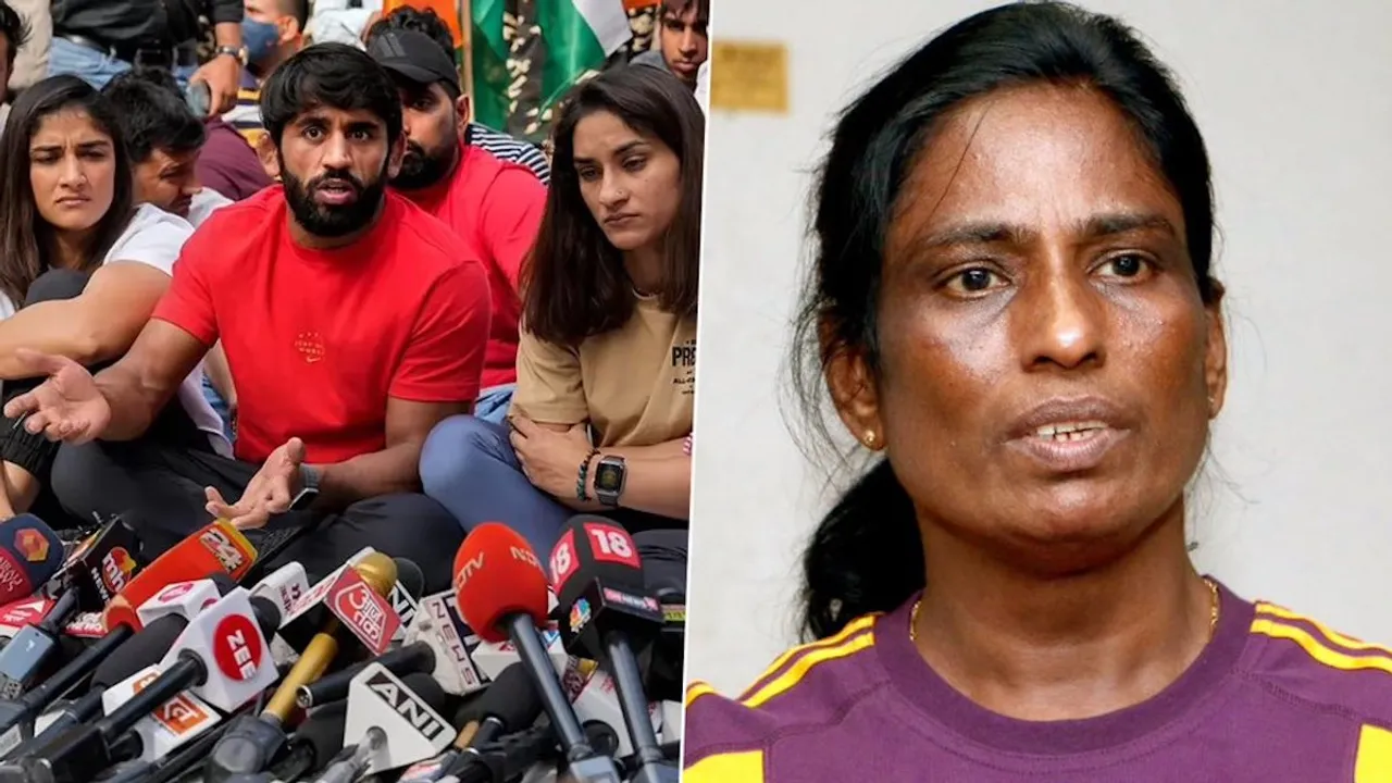 Wrestlers protest PT Usha
