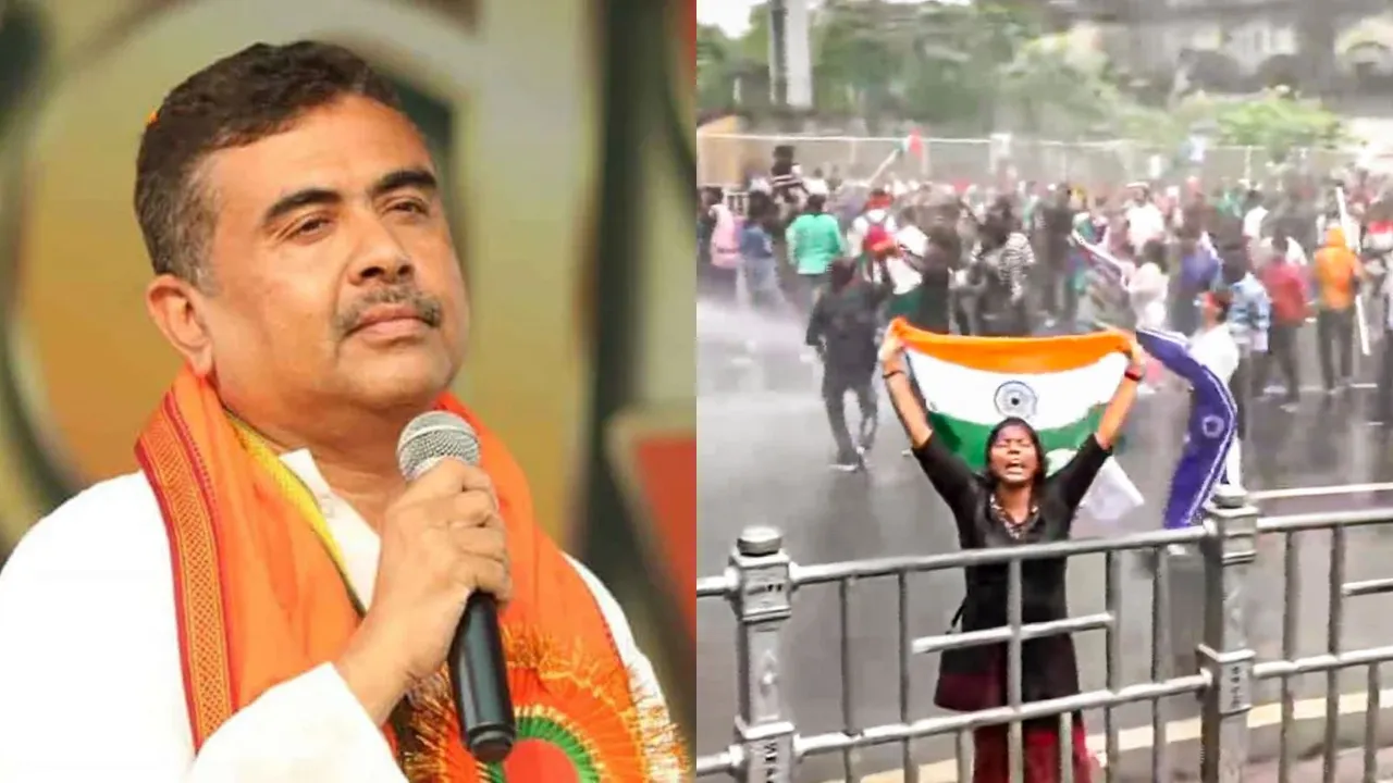 Suvendu Adhikari Nabanna Abhijan protest