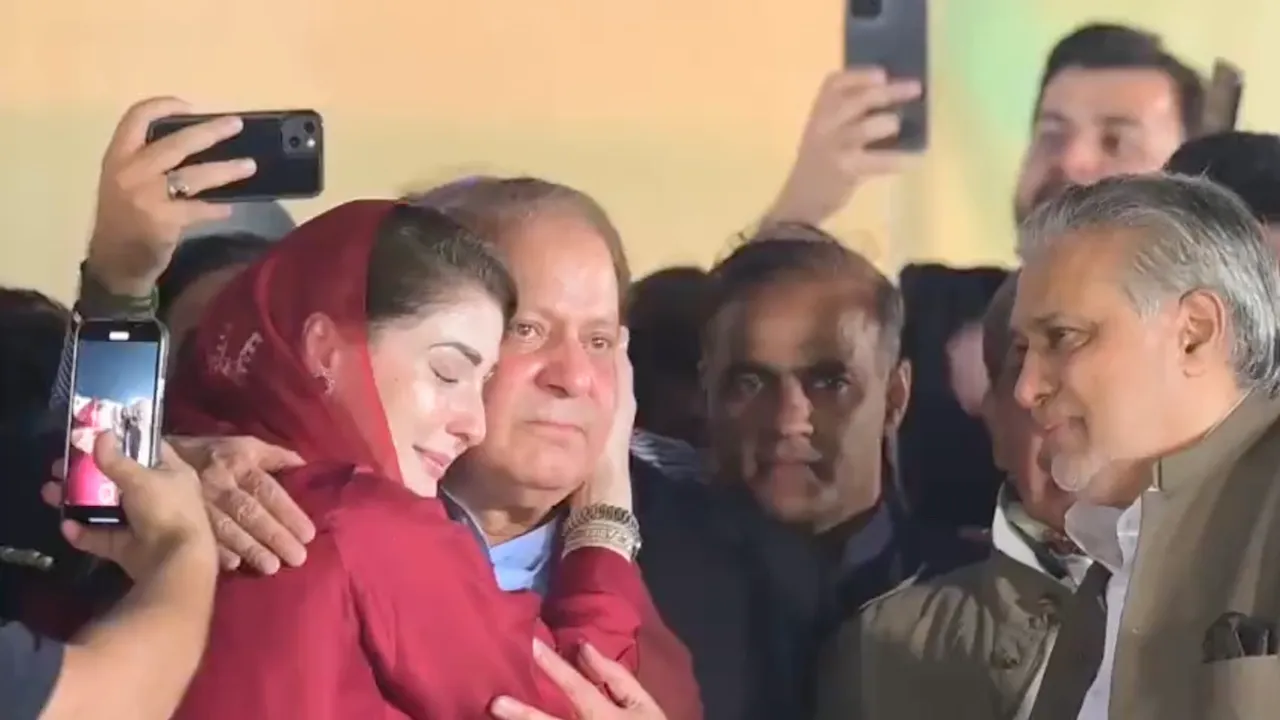 Maryam Nawaz Sharif met her father at the public rally in Lahore on October 21, 2023