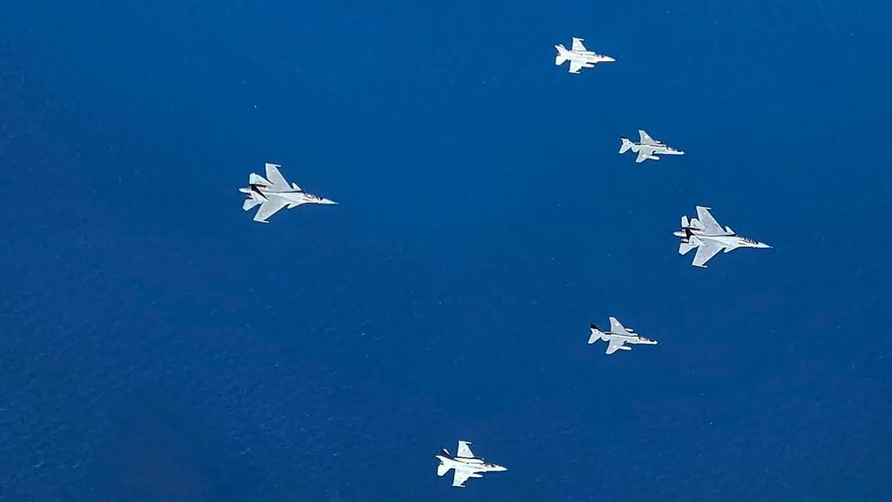 Aircrafts during Exercise Desert Knight, a joint military exercise between Indian Air Force (IAF), French Air and Space Force (FASF) and United Arab Emirates (UAE) Air Force