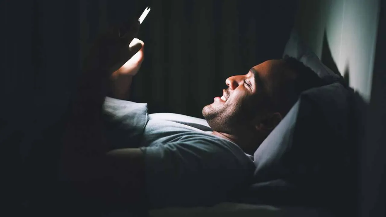 using phone at night