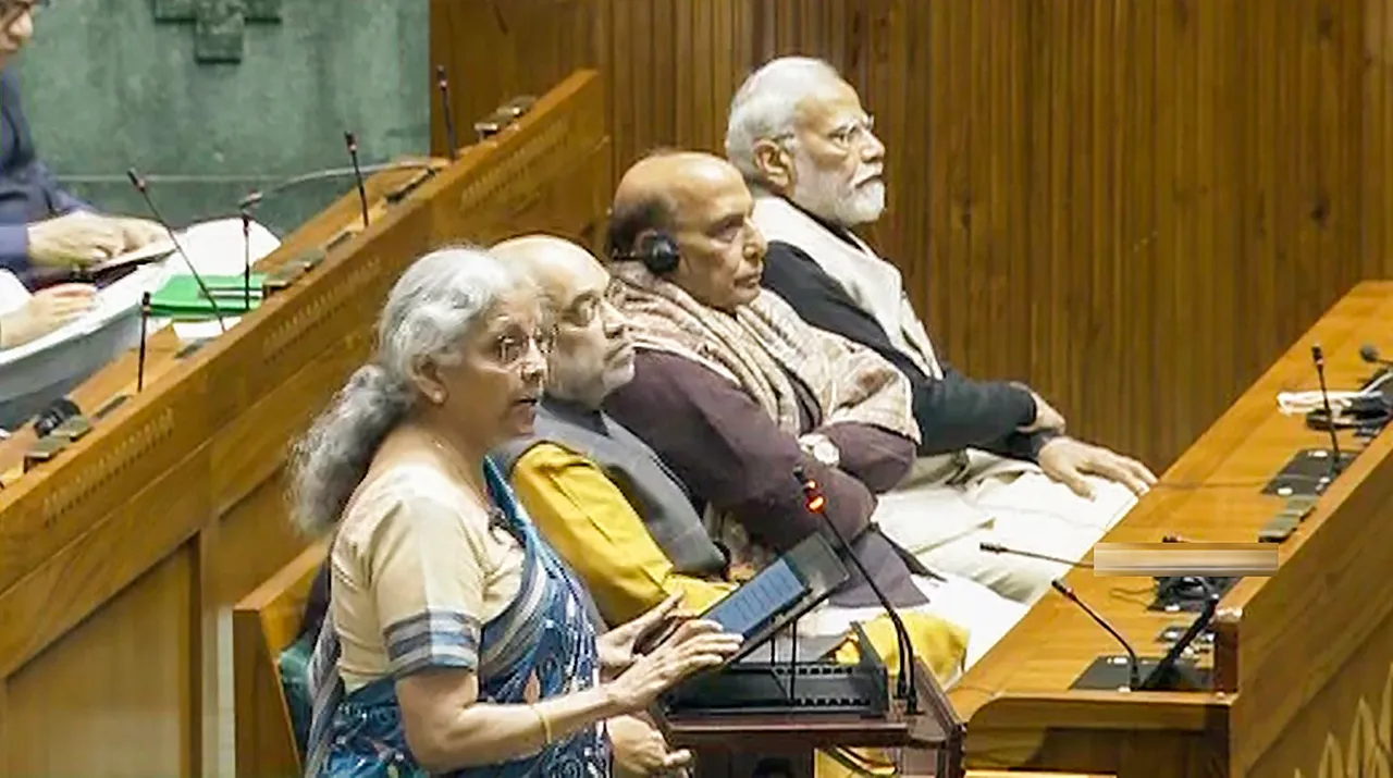 Union Finance Minister Nirmala Sitharaman presents the Interim Budget 2024 in the Lok Sabha, at Parliament House in New Delhi
