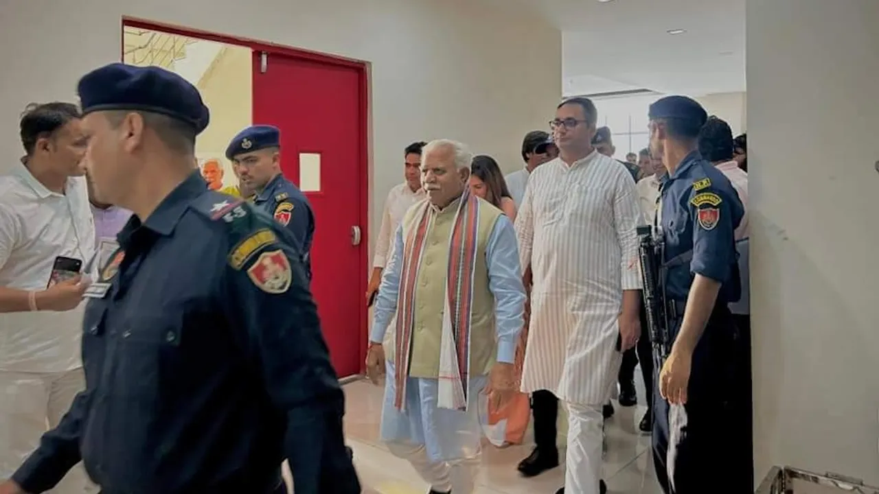 Manoharlal Khattar at BJP Haryana meeting
