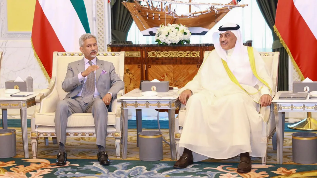 External Affairs Minister S. Jaishankar with Crown Prince of Kuwait Sheikh Sabah Al-Khaled Al-Sabah Al-Hamad Al-Mubarak Al-Sabah during a meeting, in Kuwait.