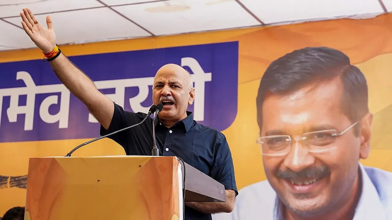 AAP leader Manish Sisodia addresses party workers a day after his release from Tihar jail on bail, at party office in New Delhi, Saturday, Aug. 10, 2024.