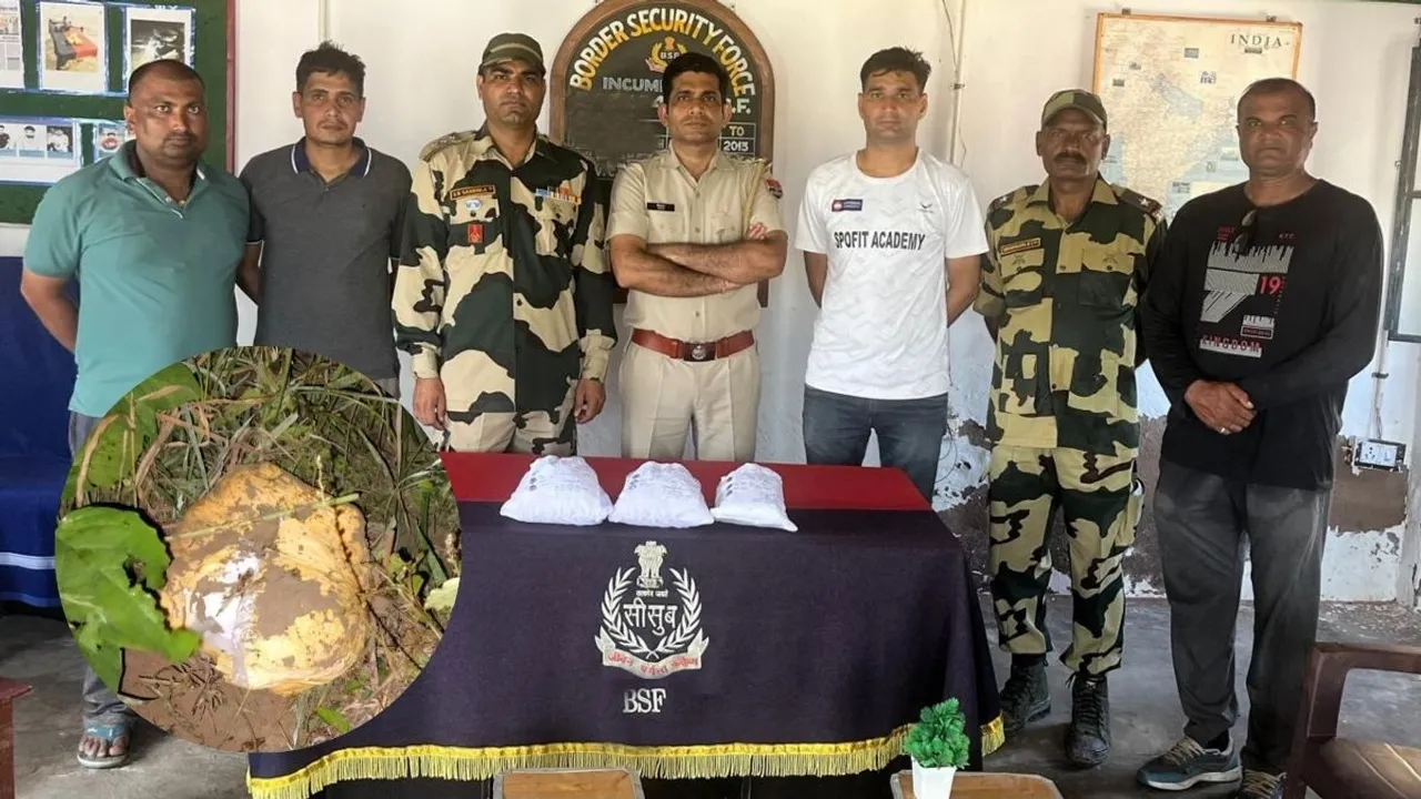  A packet weighing approximately 3 kg of suspected Heroin was recovered from the open fields of Raisinghnagar along the Indo-Pak International Border
