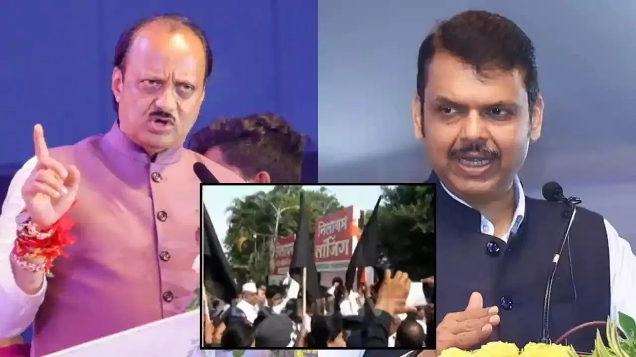 Ajit Pawar shown black flags