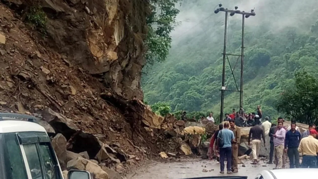 Landslide road closed