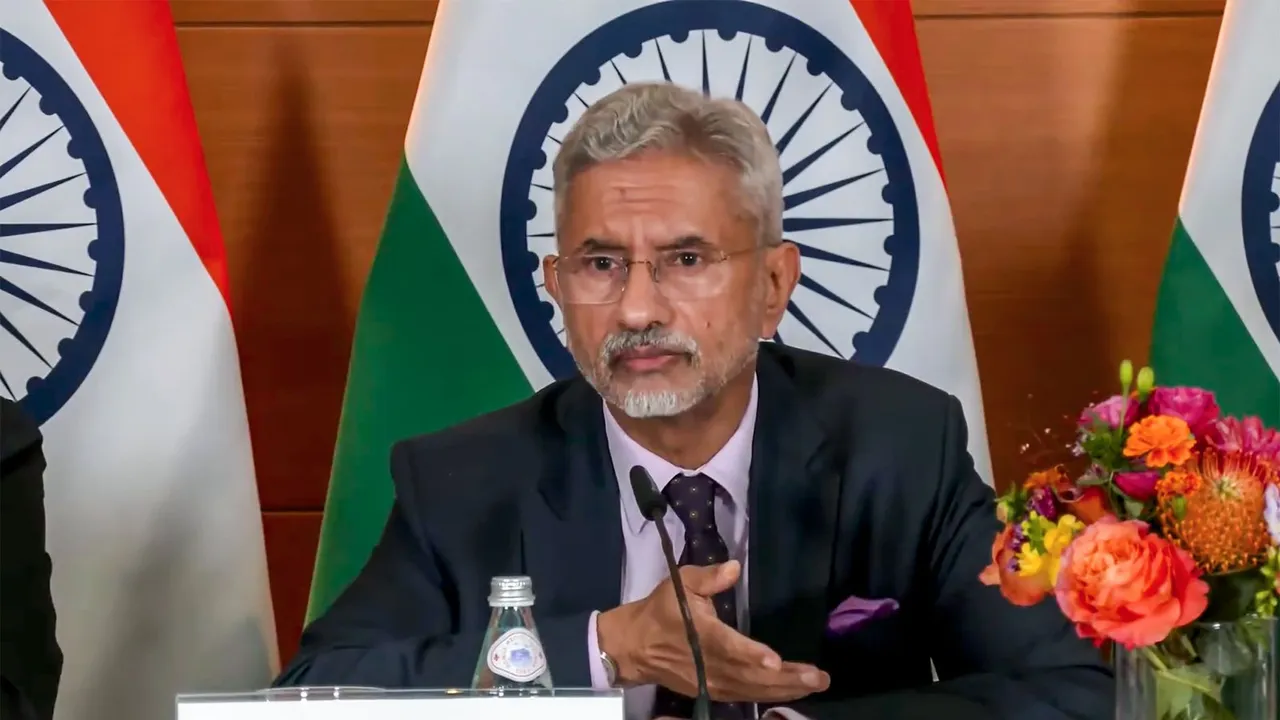 External Affairs Minister S Jaishankar addresses the media on Prime Minister Narendra Modi's visit to Ukraine, Friday, Aug. 23, 2024.