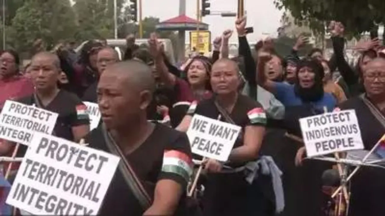 Seven women shaved their heads and participated in a cycle rally to promote peace and unity in Manipur.