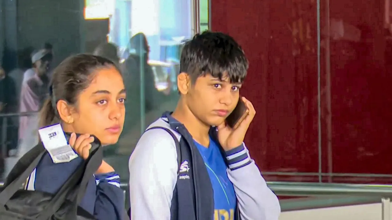 Wrestler Antim Panghal returns to India from Paris Olympics