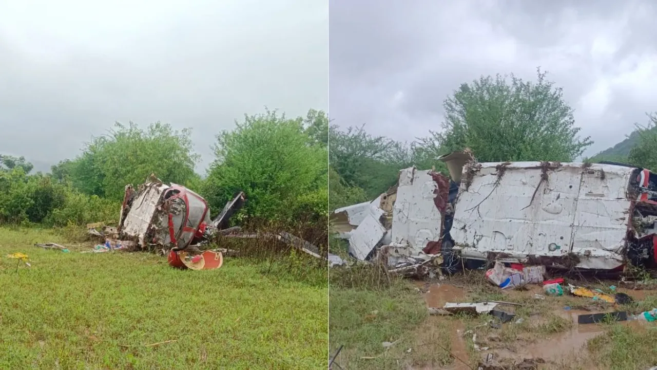 A helicopter flying from Mumbai to Hyderabad crashed in Pune's Mulshi tehsil on Saturday