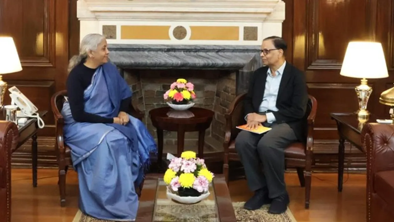 Nirmala Sitharaman meets 16th Finance Commission chairman Arvind Panagariya