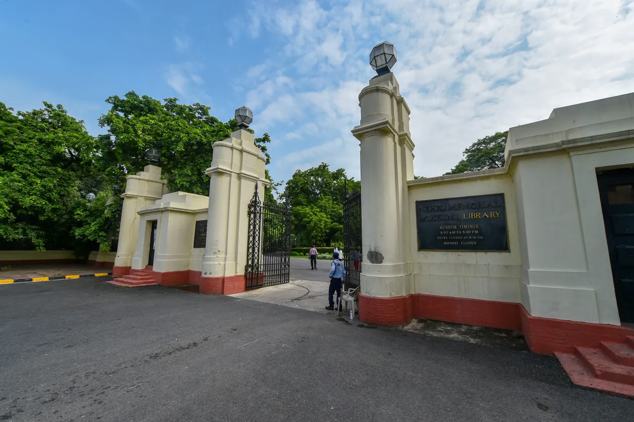 In this Monday, Aug. 27, 2018, file photo, Nehru Memorial Museum and Library Society (NMML) at the Teen Murti Bhavan premises, in New Delhi