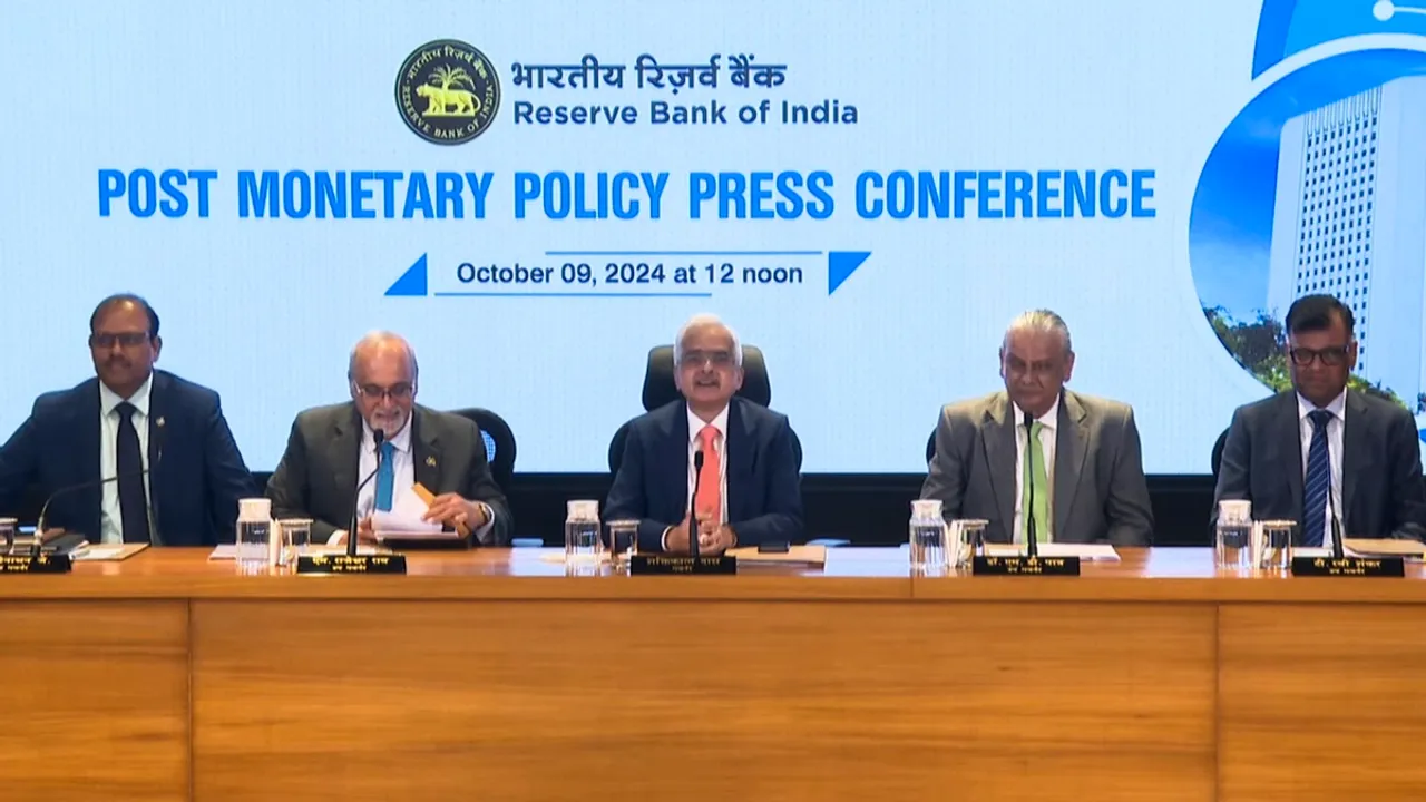 RBI Governor Shaktikanta Das addresses a press conference at RBI headquarters, in Mumbai, Wednesday, Oct. 9, 2024