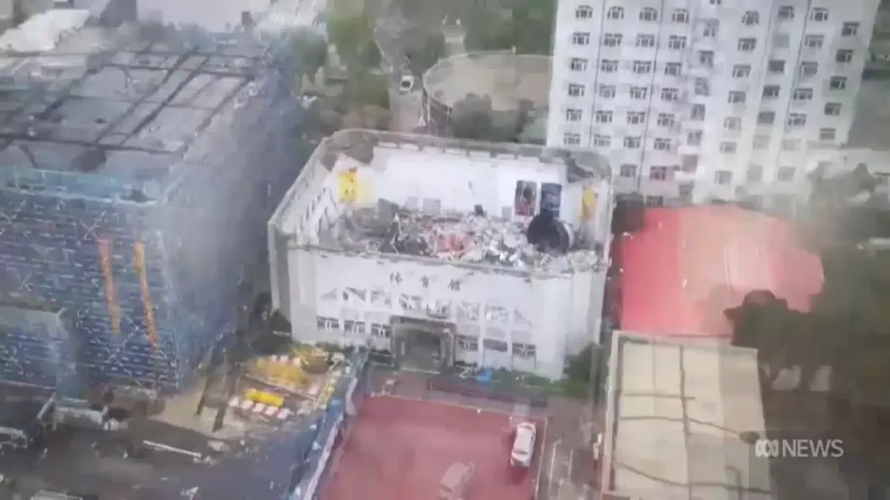 China school gym roof collapse