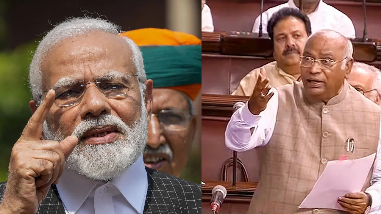 Narendra Modi Mallikarjun Kharge Parliament