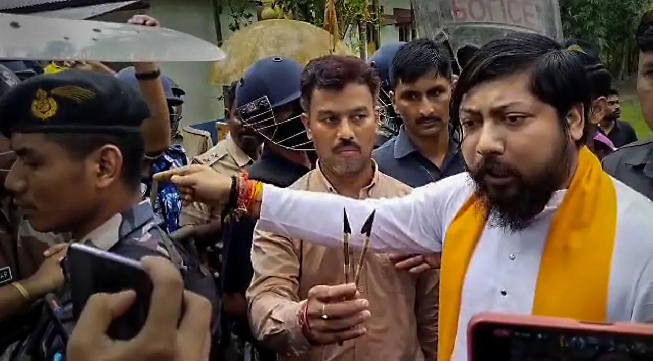 Union Minister and BJP MP Nisith Pramanik speaks with the media after his convoy was allegedly attacked in West Bengal's Cooch Behar district