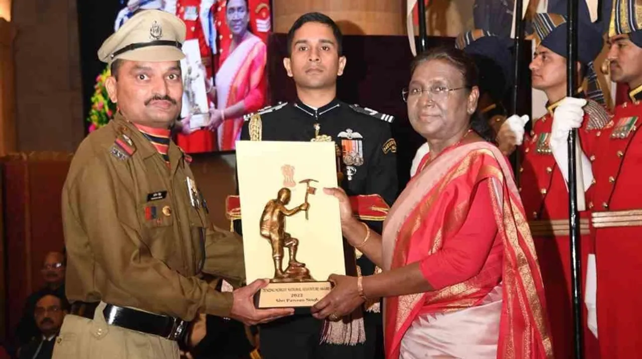 Praveen Singh for being honoured with Tenzing Norgay award